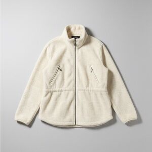Eddie Bauer Sherpa Cream Fleece Zip-Up Jacket
